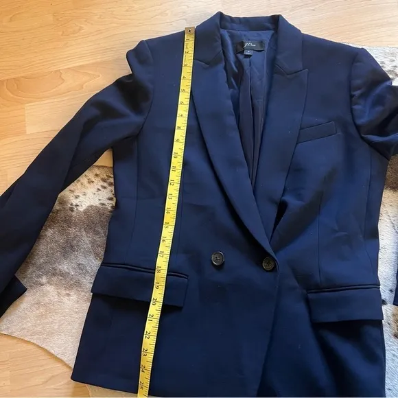 J. CREW Dover Blazer Navy‎ Blue Double Breasted DoverBlazer Suit Jacket Size 8