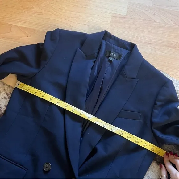 J. CREW Dover Blazer Navy‎ Blue Double Breasted DoverBlazer Suit Jacket Size 8
