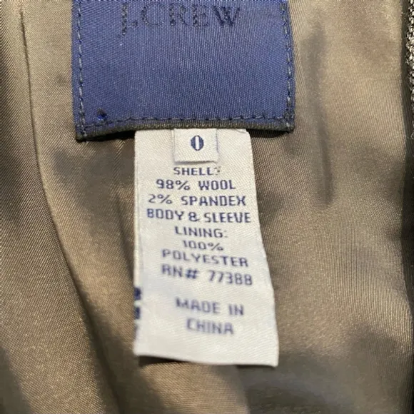 J Crew Gray Wool Blazer Size 0