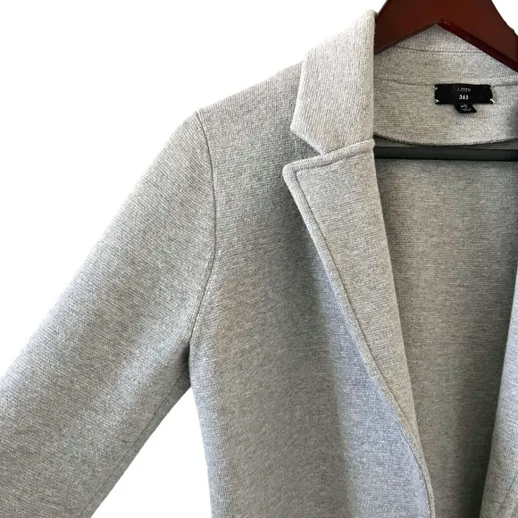 J. Crew Sophie Open Front Merino Wool Blend Sweater Blazer In Light Gray Size XS