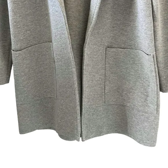 J. Crew Sophie Open Front Merino Wool Blend Sweater Blazer In Light Gray Size XS