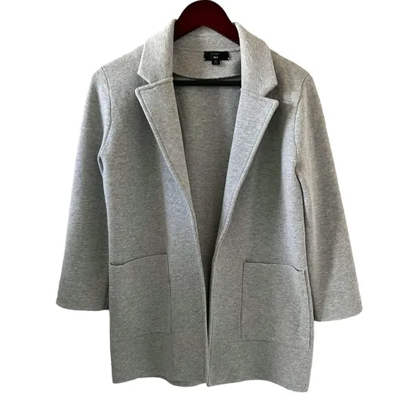 J. Crew Sophie Open Front Merino Wool Blend Sweater Blazer In Light Gray Size XS
