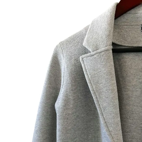 J. Crew Sophie Open Front Merino Wool Blend Sweater Blazer In Light Gray Size XS