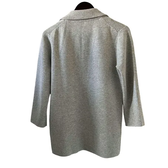 J. Crew Sophie Open Front Merino Wool Blend Sweater Blazer In Light Gray Size XS
