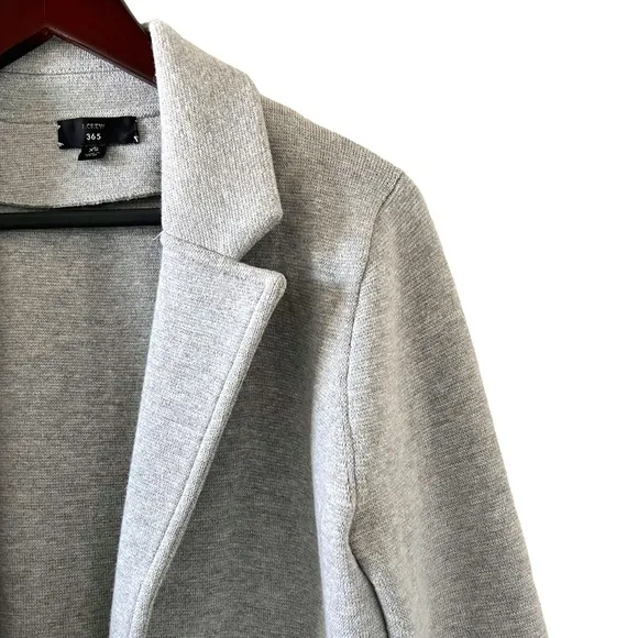 J. Crew Sophie Open Front Merino Wool Blend Sweater Blazer In Light Gray Size XS