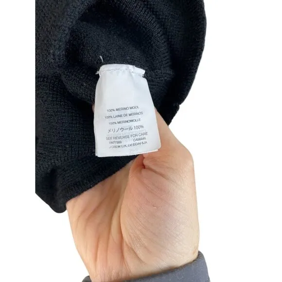 J. Crew Womens Black Merino Wool Sweater Blazer Cardigan XS