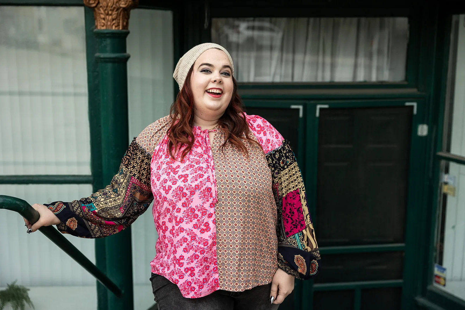 janis long sleeve top in pink