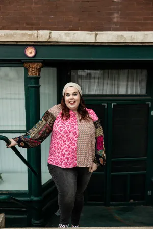 janis long sleeve top in pink