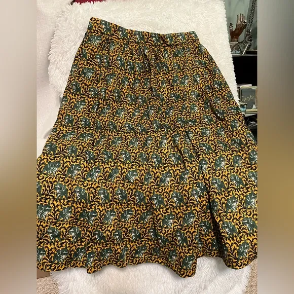 J.Crew elephant print midi skirt