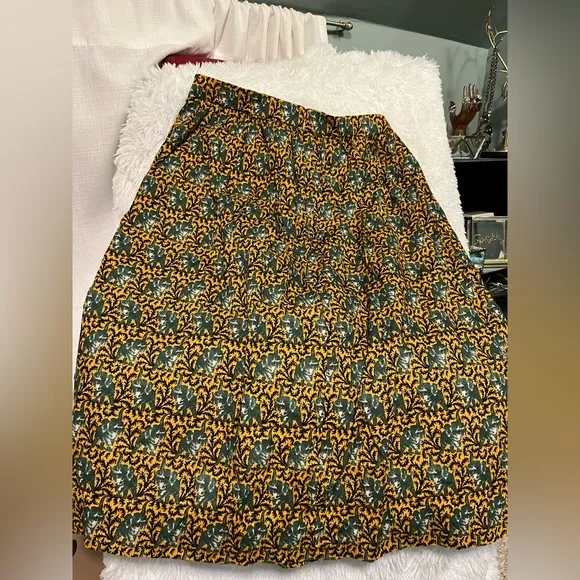 J.Crew elephant print midi skirt