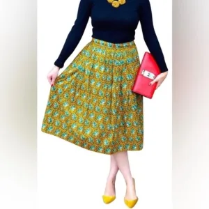 J.Crew elephant print midi skirt
