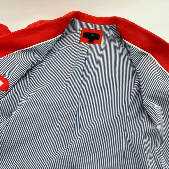 J.Crew Rhodes Blazer in Linen Style E9766 Fiery Sunset Size 0
