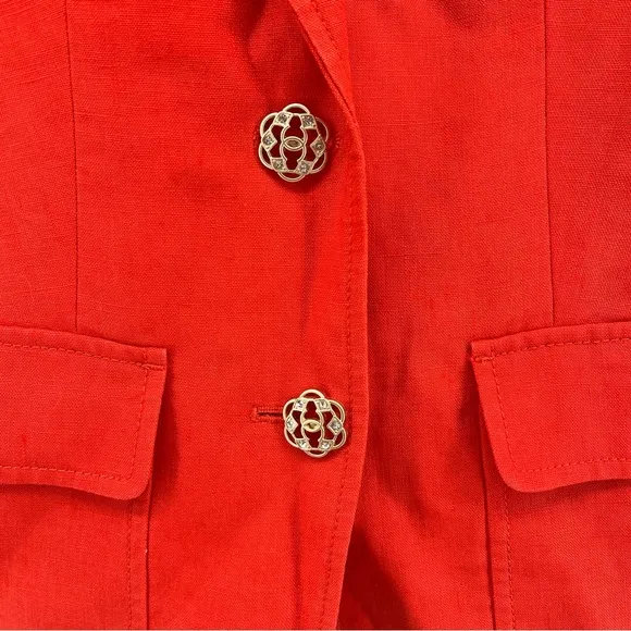 J.Crew Rhodes Blazer in Linen Style E9766 Fiery Sunset Size 0