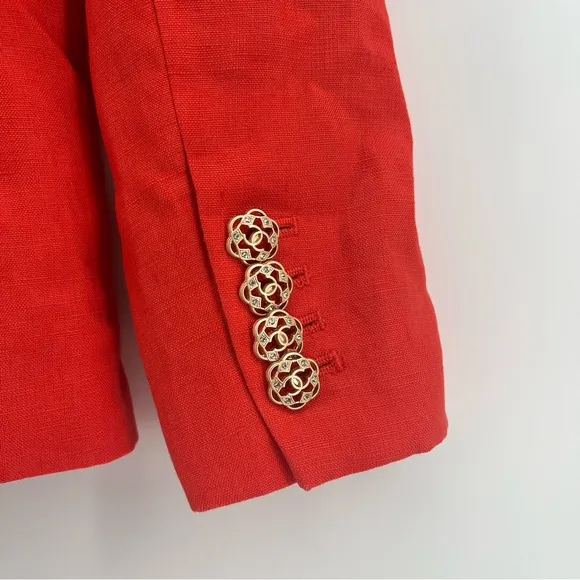 J.Crew Rhodes Blazer in Linen Style E9766 Fiery Sunset Size 0