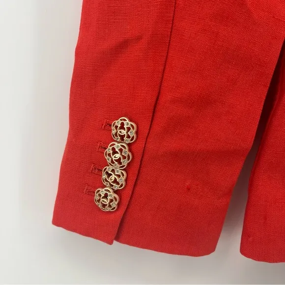 J.Crew Rhodes Blazer in Linen Style E9766 Fiery Sunset Size 0