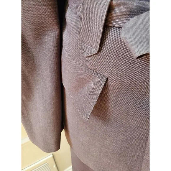 John Meyer Women Gray Polyester Single Breasted Blazer &amp; Skirt 2 Piece Suit 22W