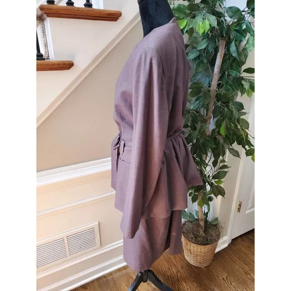 John Meyer Women Gray Polyester Single Breasted Blazer &amp; Skirt 2 Piece Suit 22W