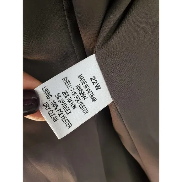 John Meyer Women Gray Polyester Single Breasted Blazer &amp; Skirt 2 Piece Suit 22W