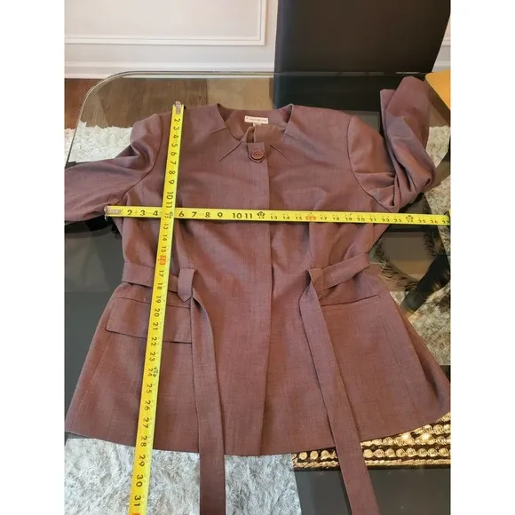 John Meyer Women Gray Polyester Single Breasted Blazer &amp; Skirt 2 Piece Suit 22W