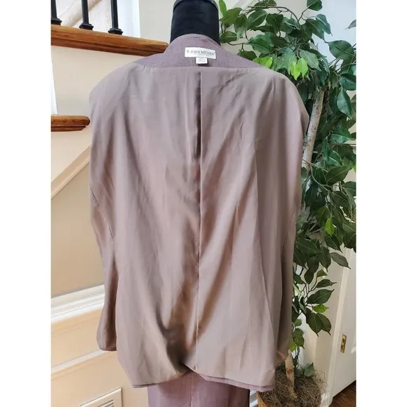 John Meyer Women Gray Polyester Single Breasted Blazer &amp; Skirt 2 Piece Suit 22W