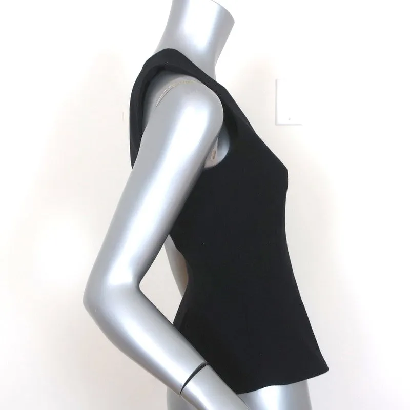 Joie Peplum Top Jourdine Black Wool Size Extra Small Sleeveless Blouse NEW