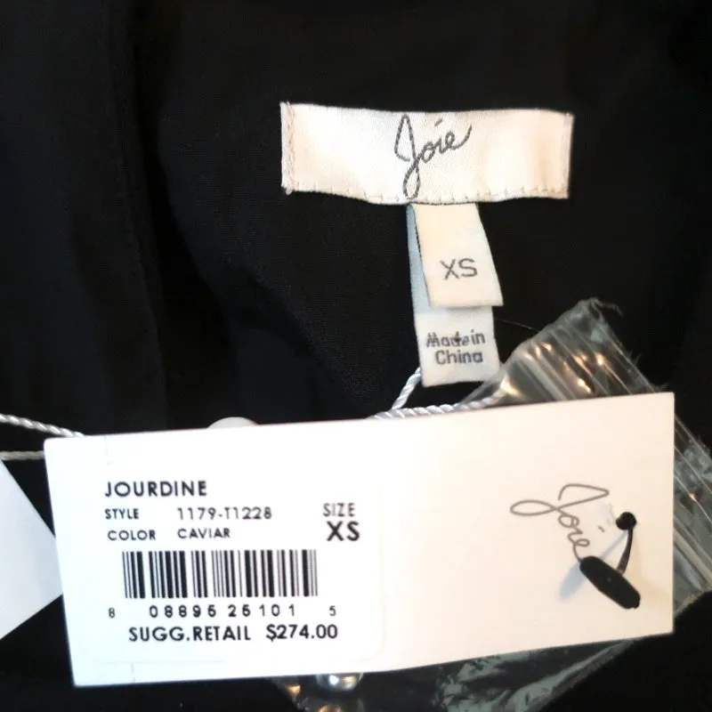 Joie Peplum Top Jourdine Black Wool Size Extra Small Sleeveless Blouse NEW