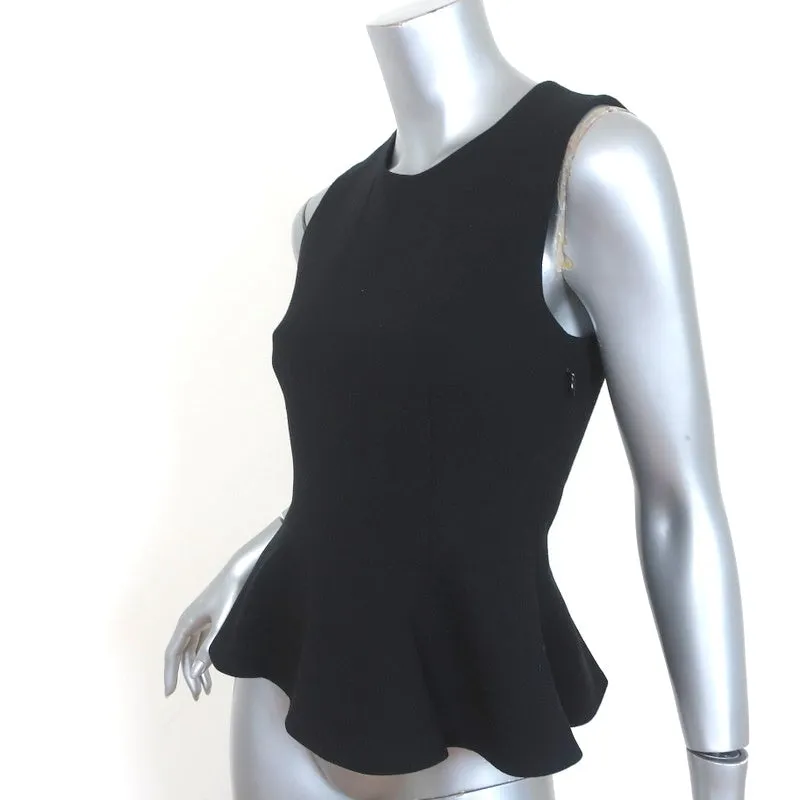Joie Peplum Top Jourdine Black Wool Size Extra Small Sleeveless Blouse NEW