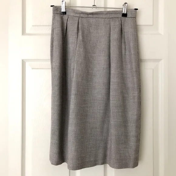 Jones New York Petite Double-Breasted Plaid Skirt Suit Size 8P