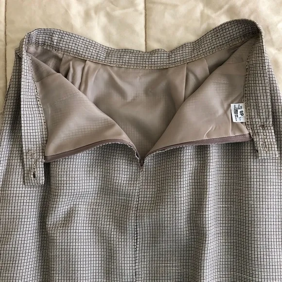 Jones New York Petite Double-Breasted Plaid Skirt Suit Size 8P