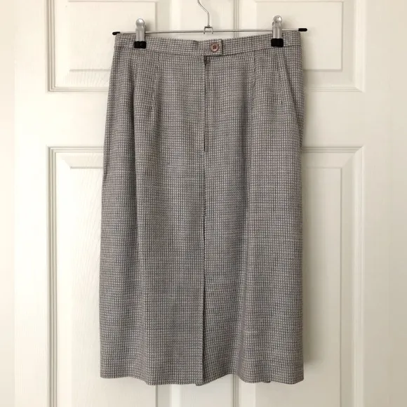 Jones New York Petite Double-Breasted Plaid Skirt Suit Size 8P