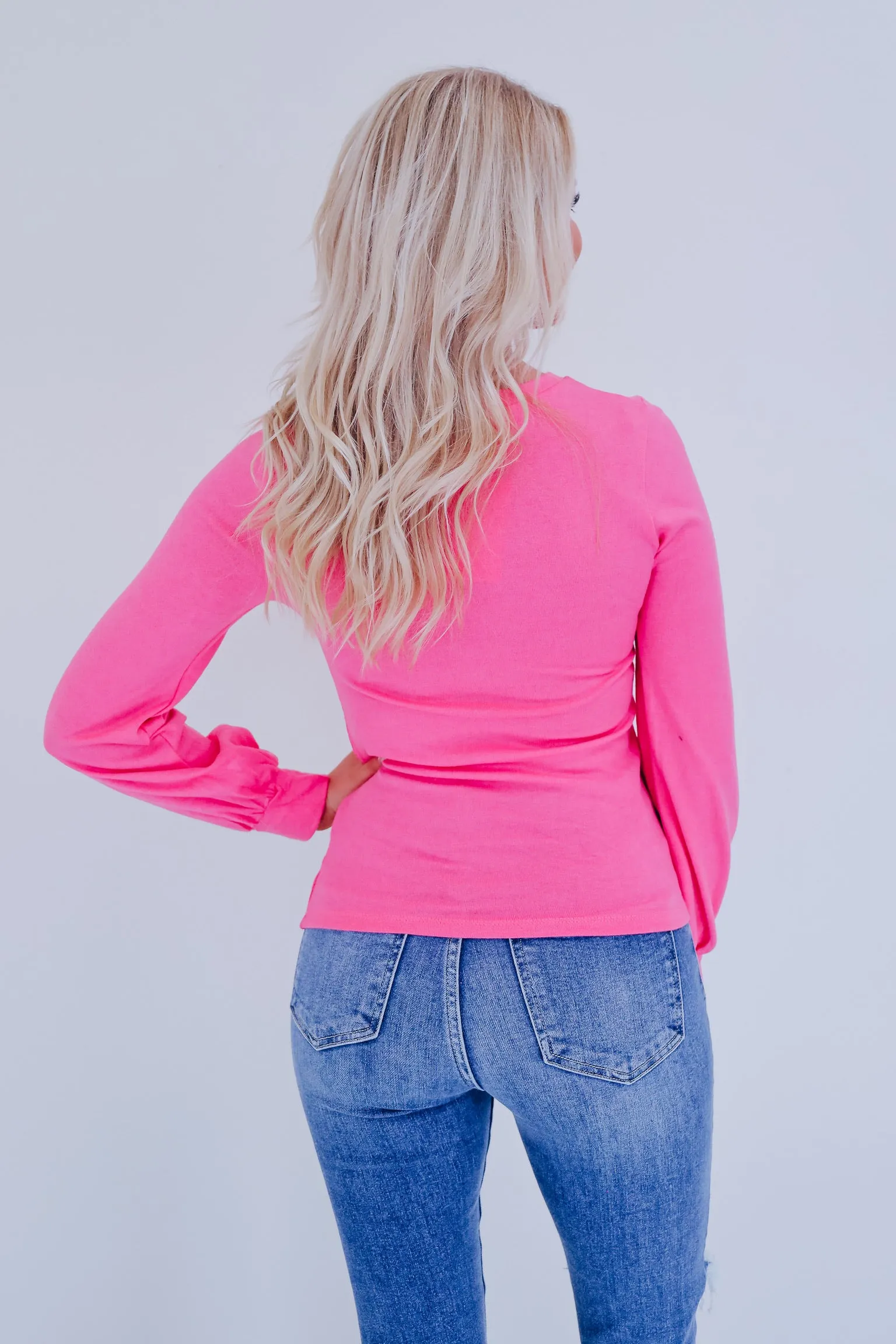 Kait Cut Out Long Sleeve Top - Pink
