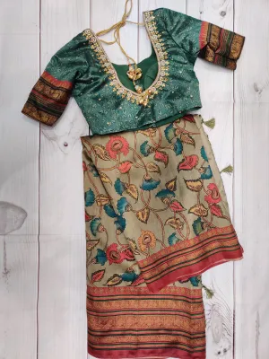 Kalamkari Sarees online,South Indian Sarees,Pure Silk Sarees,Kanjivaram Saree,kanchi pattu saree,Zari saree,blue red saree