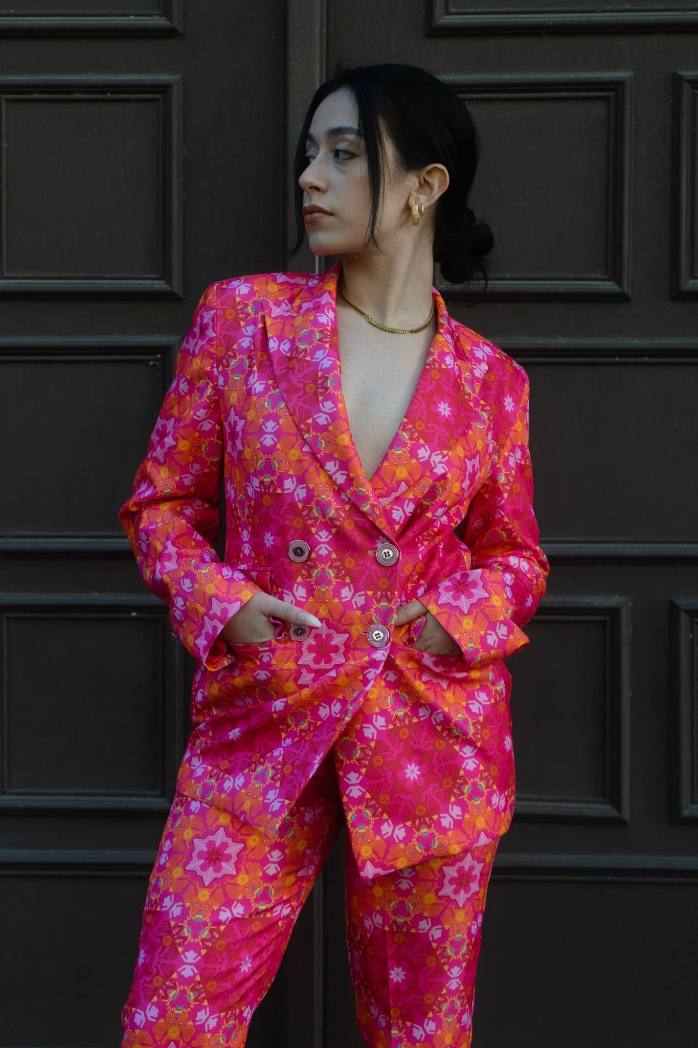 Kaleidoscope Double-Breasted Suit Blazer