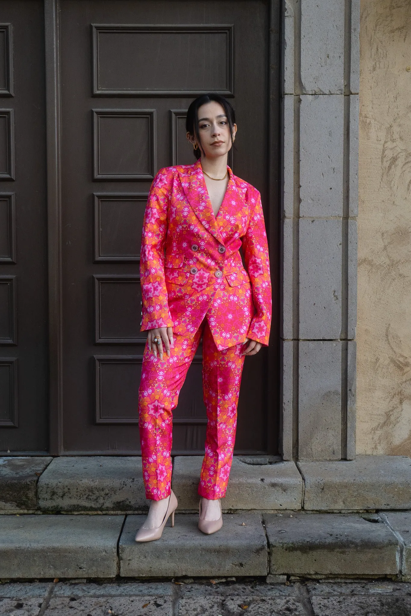 Kaleidoscope Double-Breasted Suit Blazer