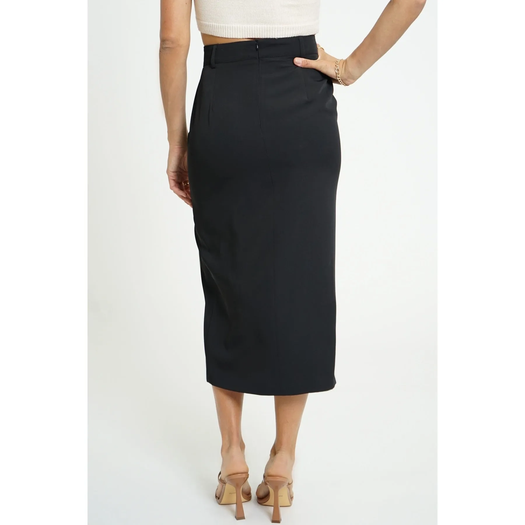 Keep Things Classy Belted Midi Skirt