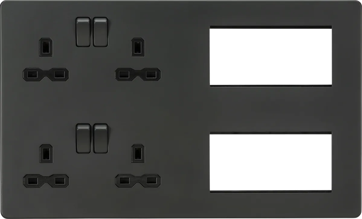 Knightsbridge SFR298AT Screwless Combination Plate - Anthracite