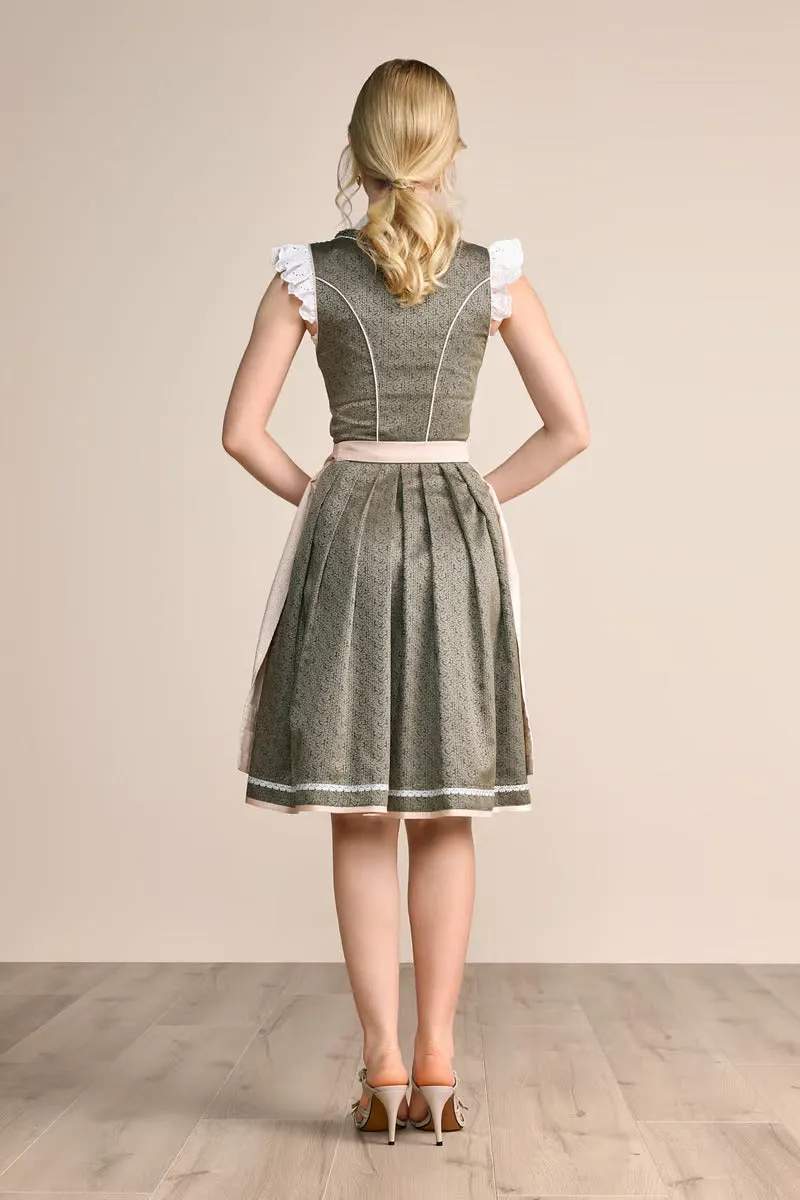 Kruger Midi Dirndl 2pcs. 60cm "Elowen" green (36)