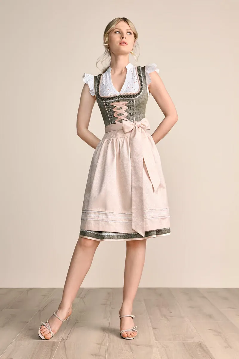 Kruger Midi Dirndl 2pcs. 60cm "Elowen" green (36)