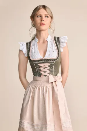 Kruger Midi Dirndl 2pcs. 60cm "Elowen" green (36)