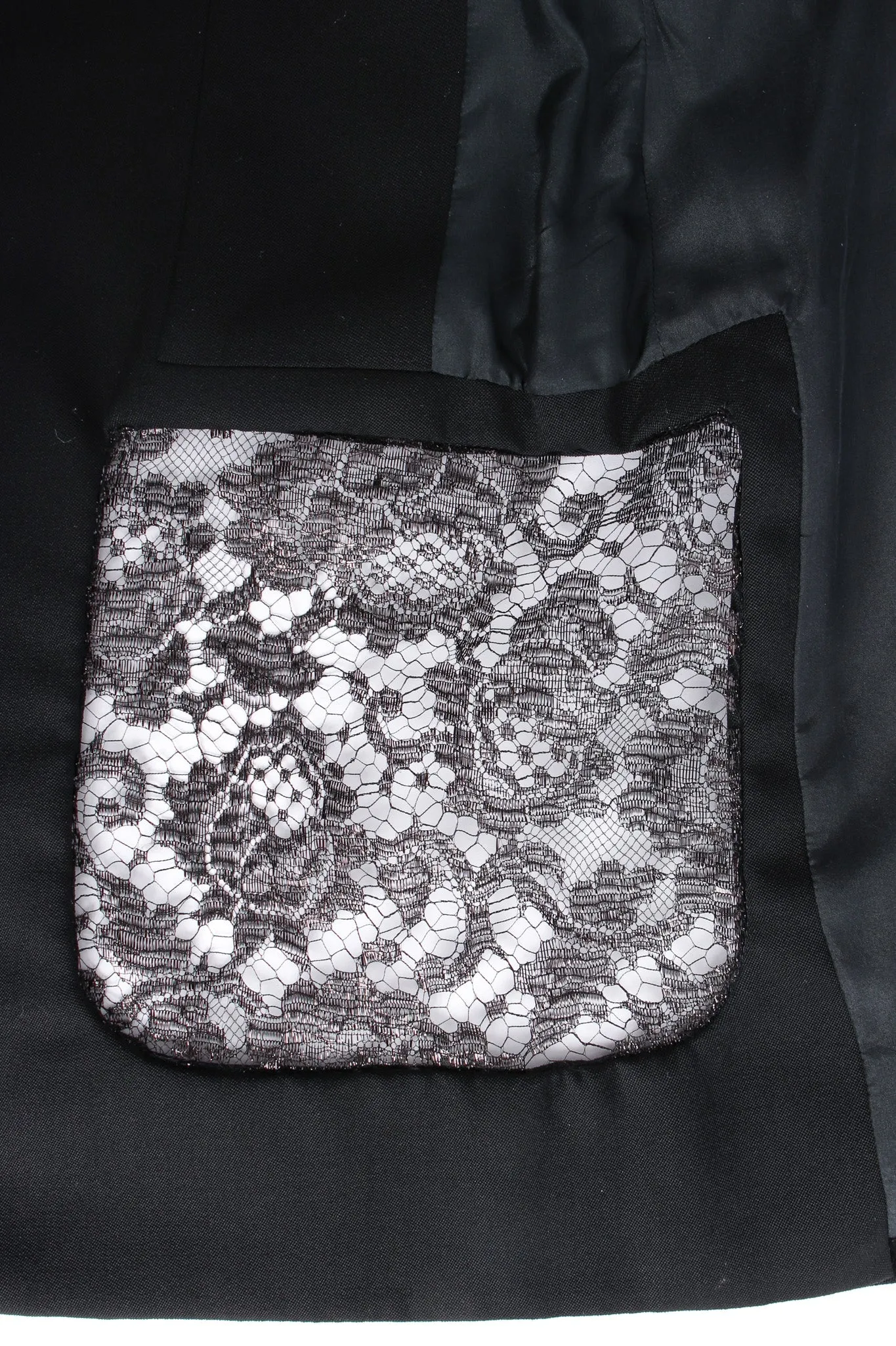 Lace Panel Wool Blazer