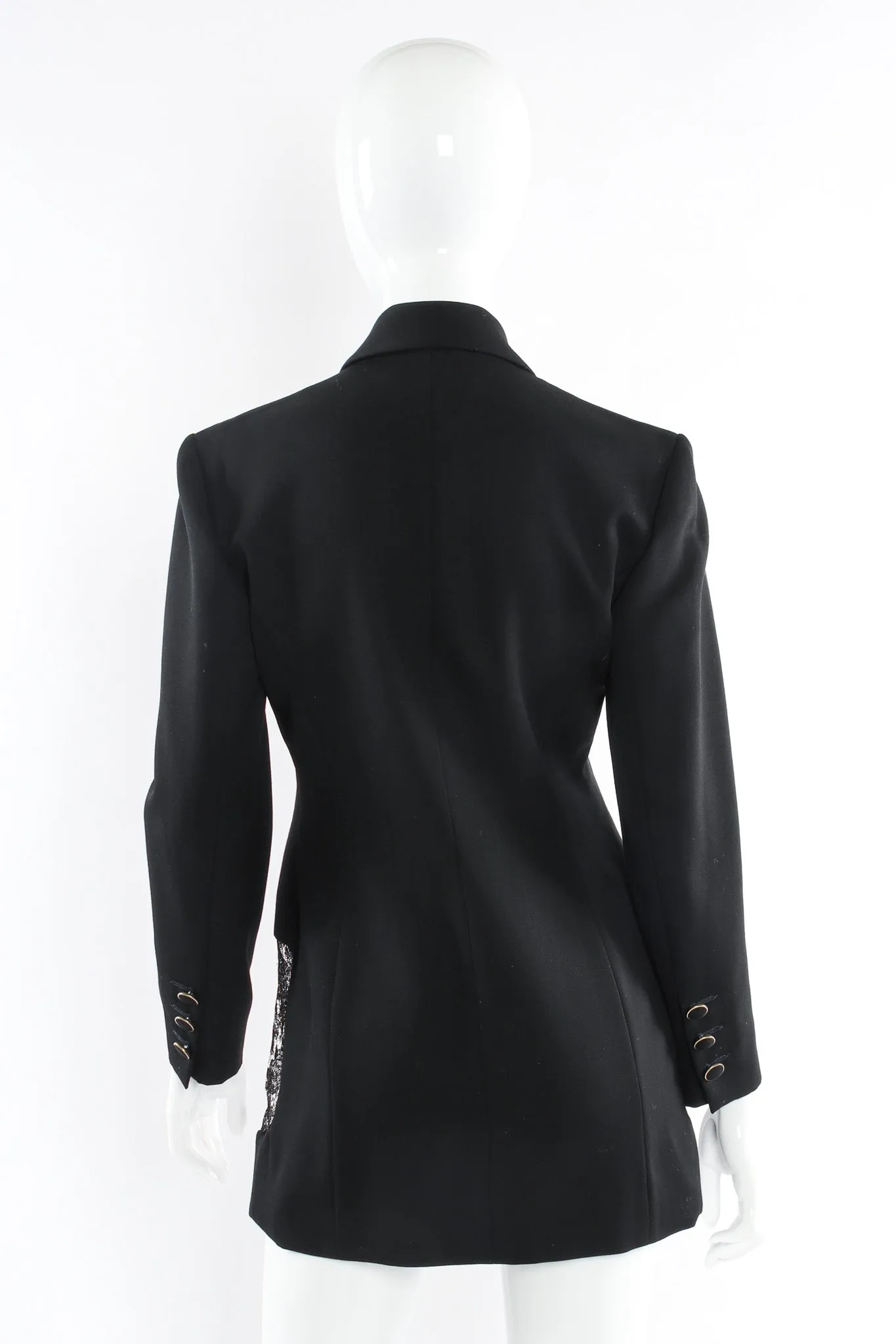 Lace Panel Wool Blazer