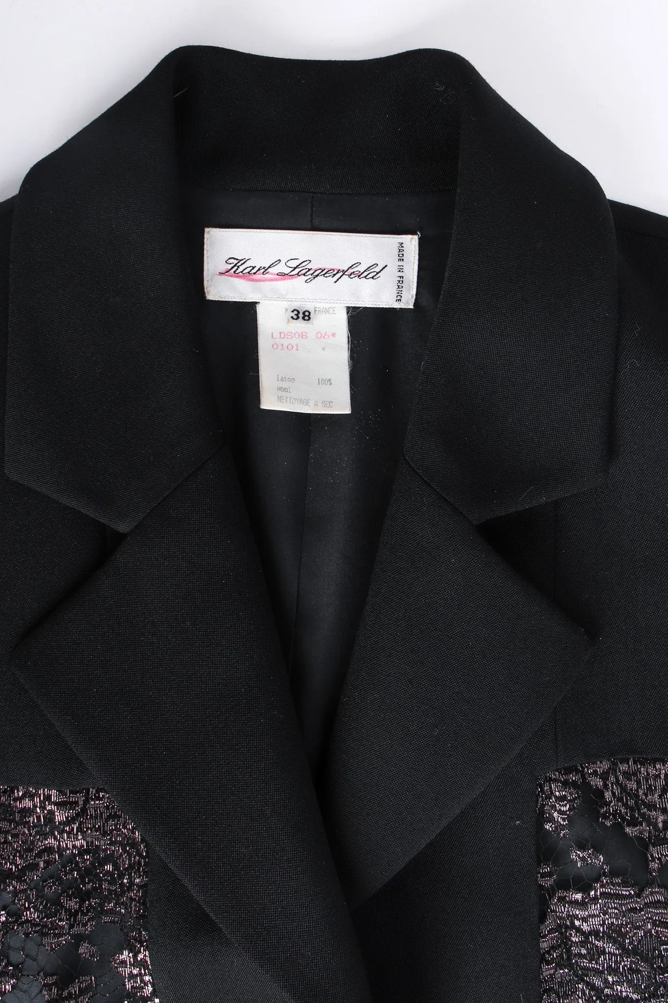 Lace Panel Wool Blazer