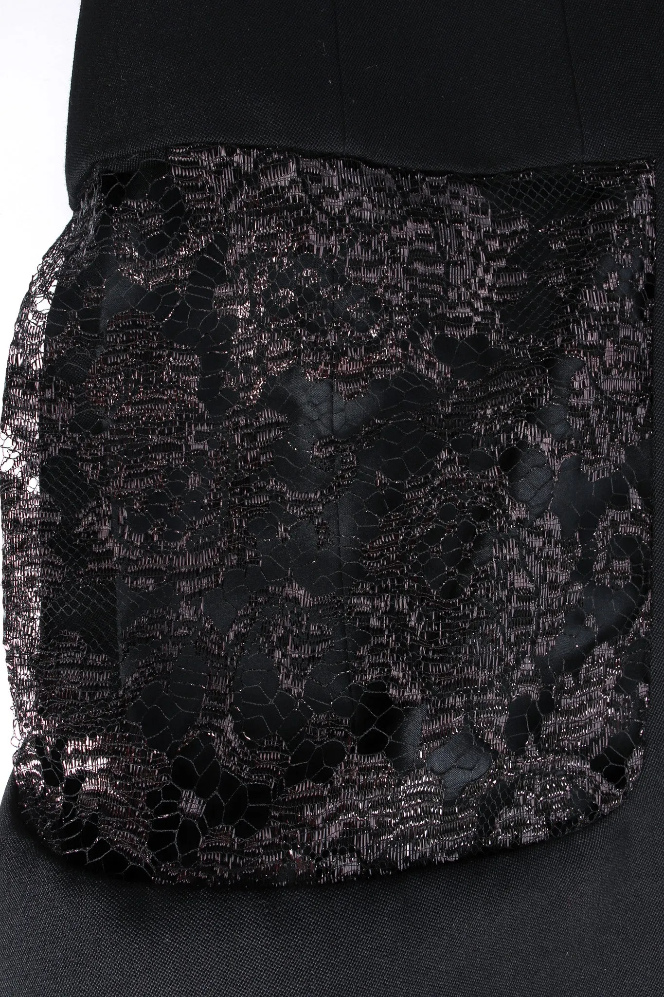 Lace Panel Wool Blazer