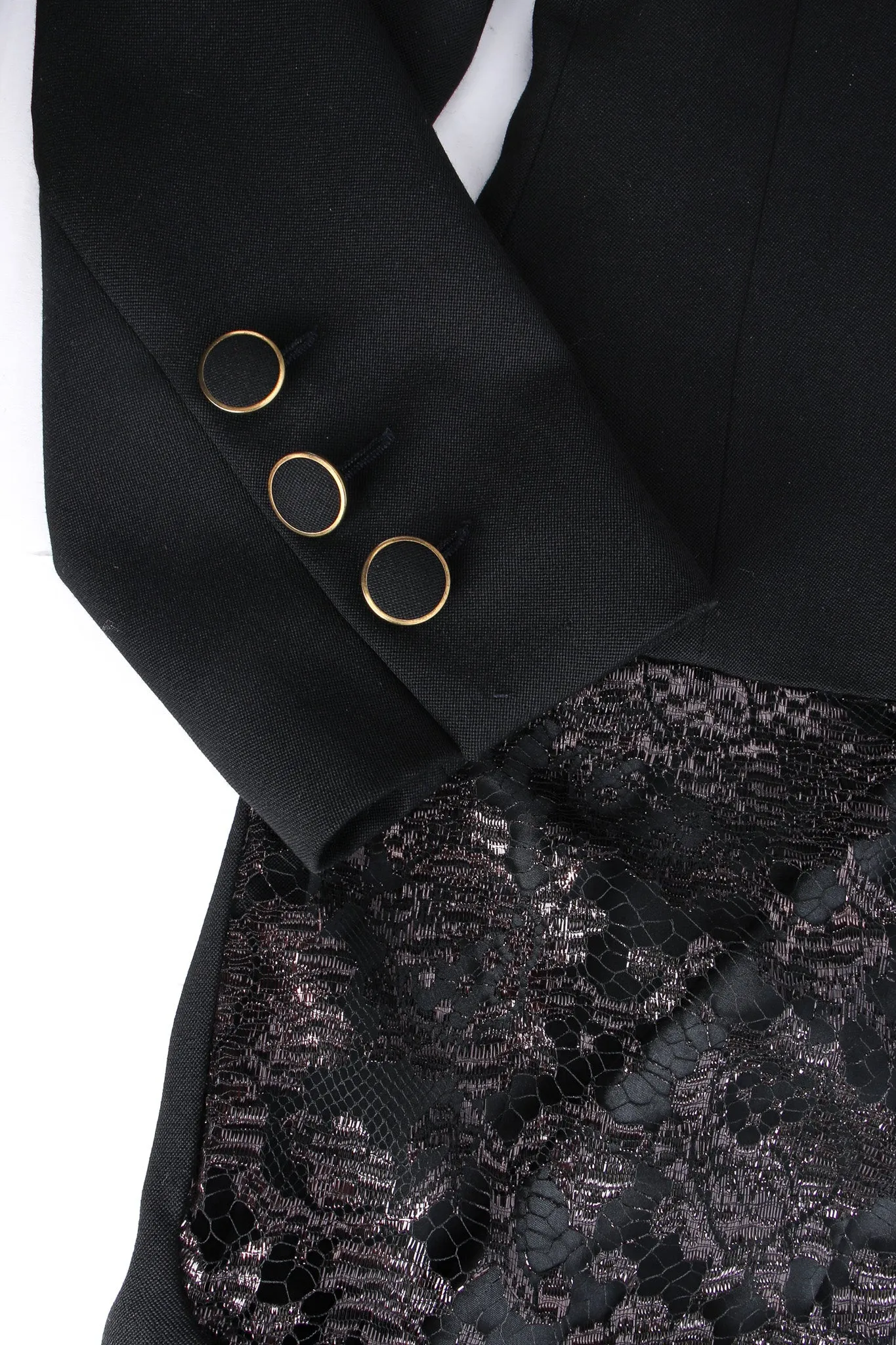 Lace Panel Wool Blazer