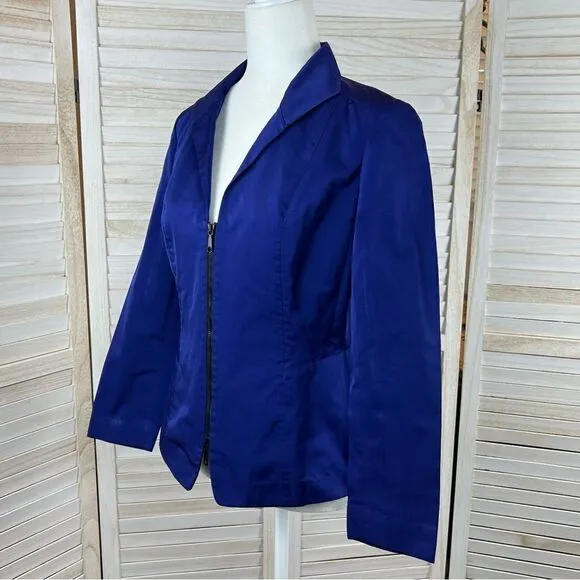Lafayette 148 Indigo Cinched Waist Blazer Jacket 4