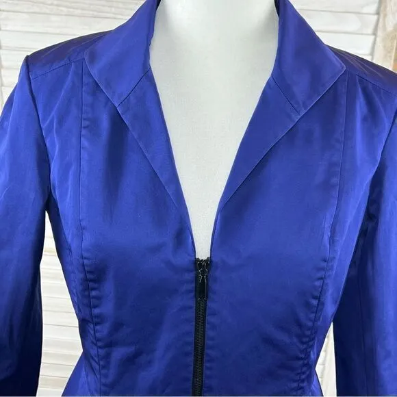 Lafayette 148 Indigo Cinched Waist Blazer Jacket 4