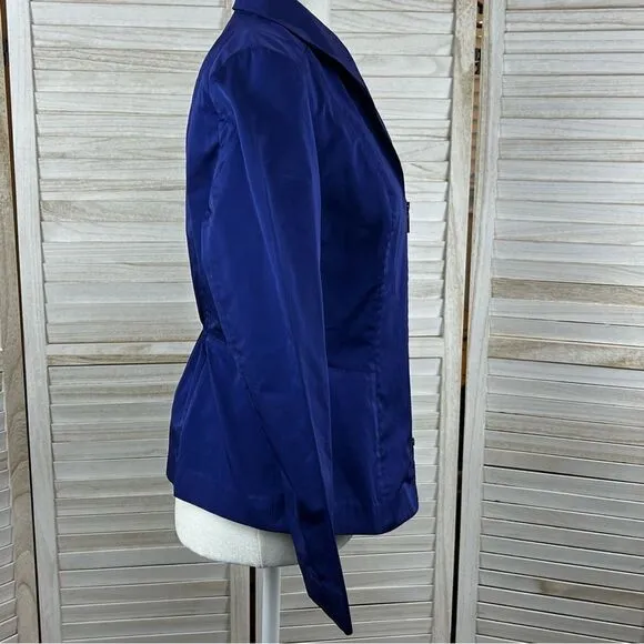Lafayette 148 Indigo Cinched Waist Blazer Jacket 4