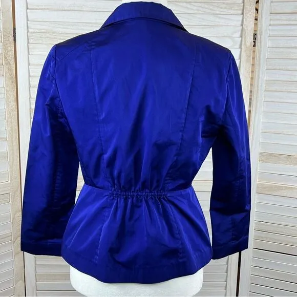 Lafayette 148 Indigo Cinched Waist Blazer Jacket 4