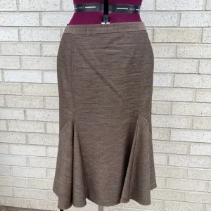 Lafayette 148 NY Brown Fit &amp; Flare Skirt Size 8