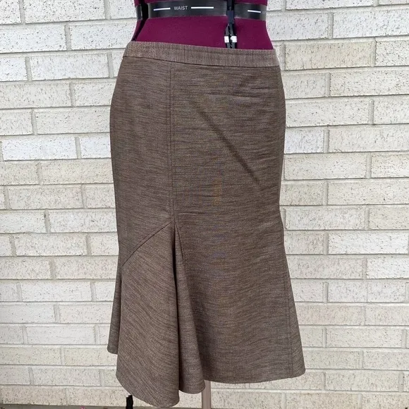 Lafayette 148 NY Brown Fit &amp; Flare Skirt Size 8